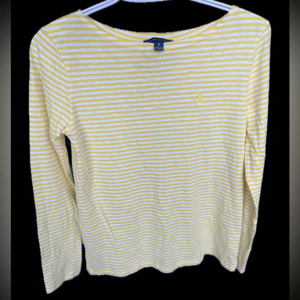 Ralph Lauren Yellow Striped long Sleeve Size Small